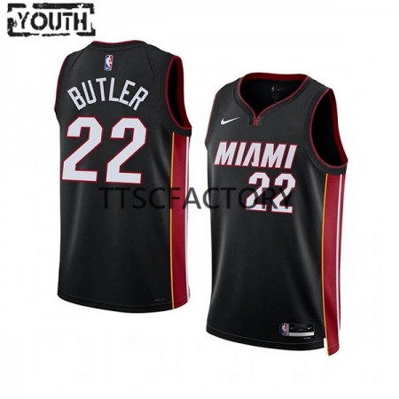 Maglia NBA Miami Heat Jimmy Butler 22 Nike 2022-23 Icon Edition Nero Swingman - Bambino